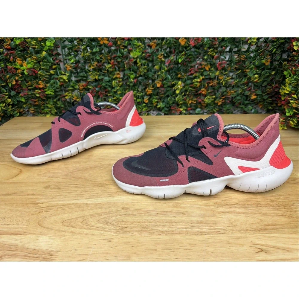 Nike Free RN 5.0 AQ1289-600 Running Shoes White Red Shoes Sneakers Men's 11 GUC